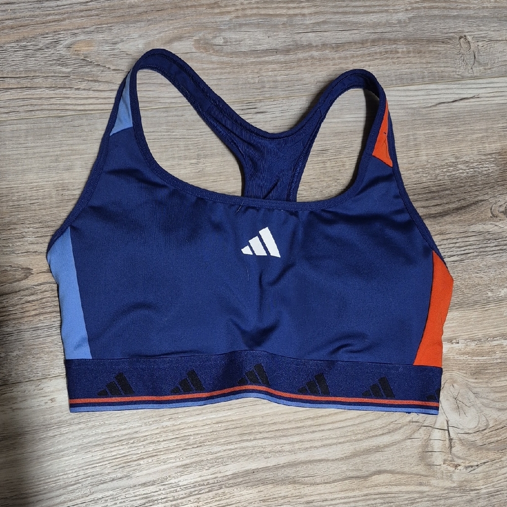 Adidas Women's Blue and Orange Sports Bra